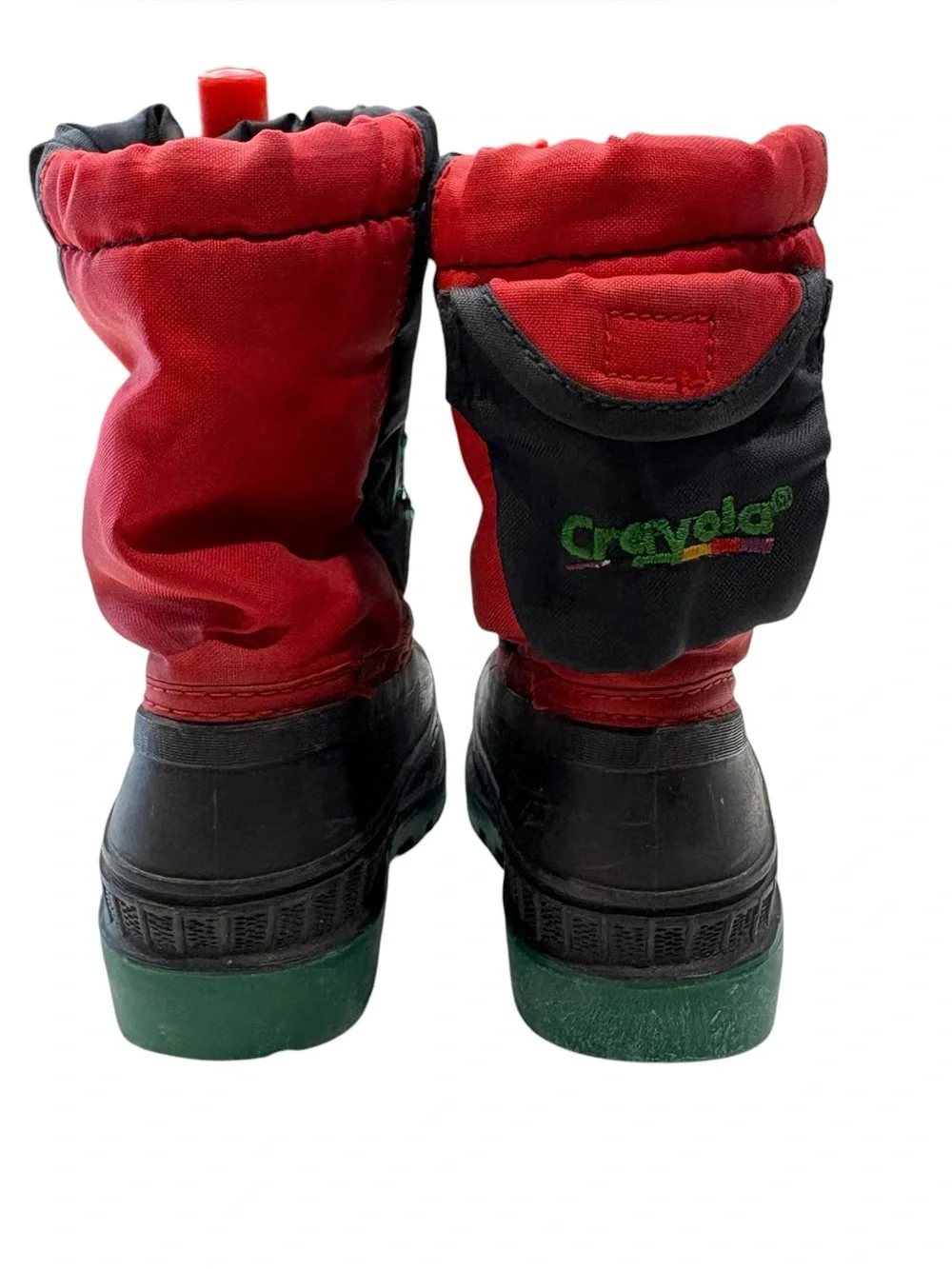 Vintage 90s Crayola Kids Colorblock Snow Boots Rubber Winter Duck Boots 7C